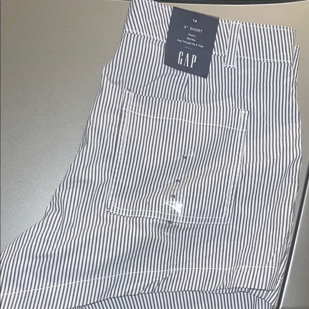 GAP Black and White Striped Women Shorts
